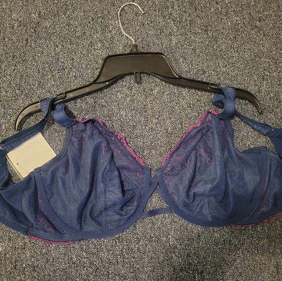 Paramour Navy & Pink Full Figure Bra. 40DDD - Picture 5 of 7